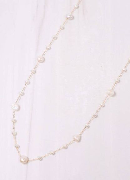 Roonie Pearl Lined Necklace CREAM