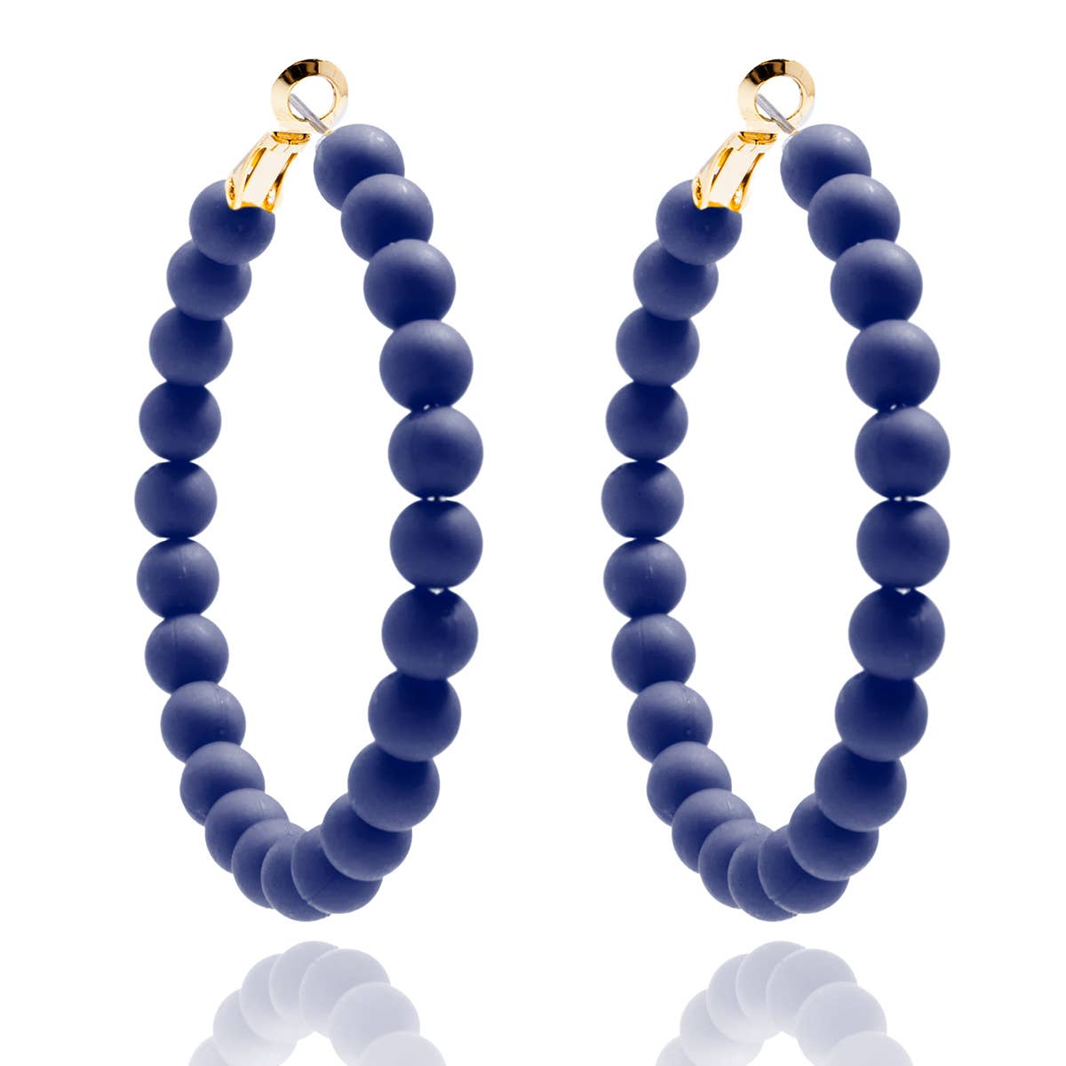 Zenzii Matte Beaded Hoop Earring