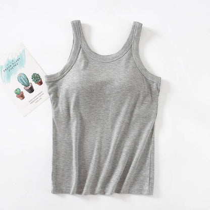 Athleisure built-in bra rib tank top
