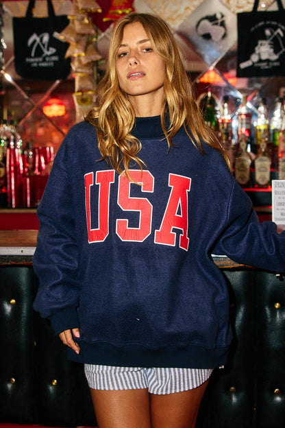 USA & FLAG Reversible Mock Neck Sweatshirt