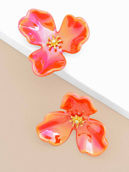 Zenzii Iridescent Resin 3-Petal Stud Earring