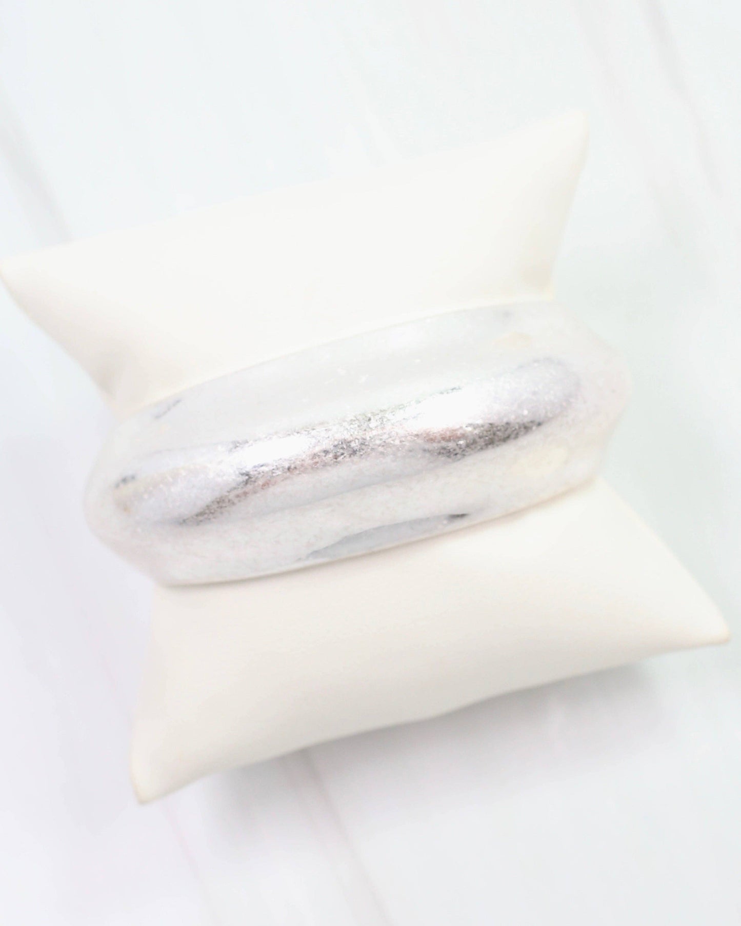 Arabella Bangle Bracelet Worn Silver