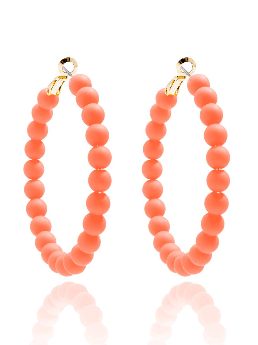 Zenzii Matte Beaded Hoop Earring