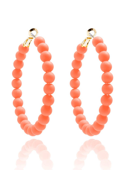 Zenzii Matte Beaded Hoop Earring