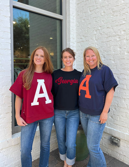 Lettered Oversized Game Day Sweatshirt