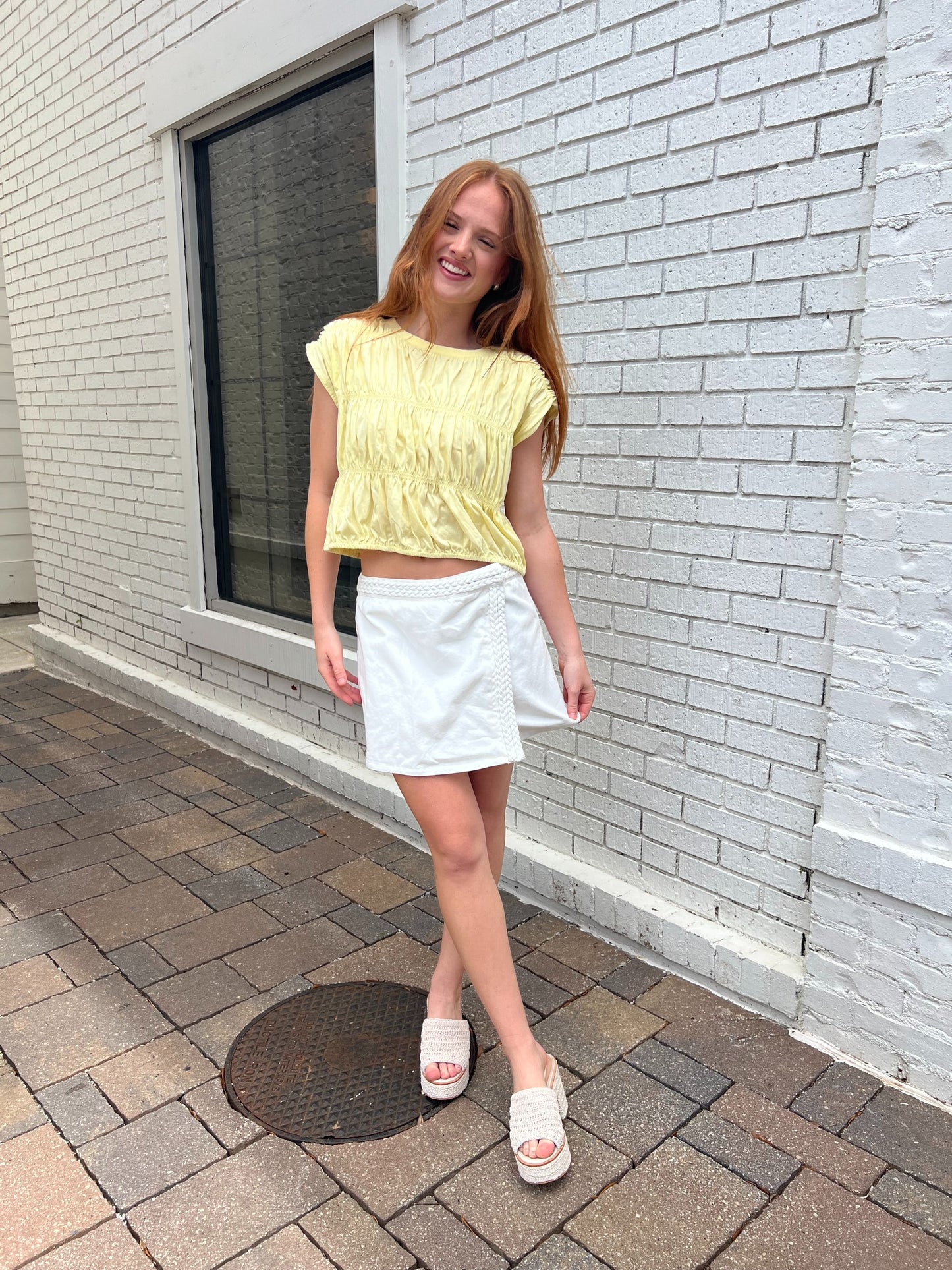Braided Denim Skort