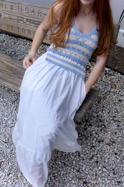 The Carter White/Blue Combo Dress
