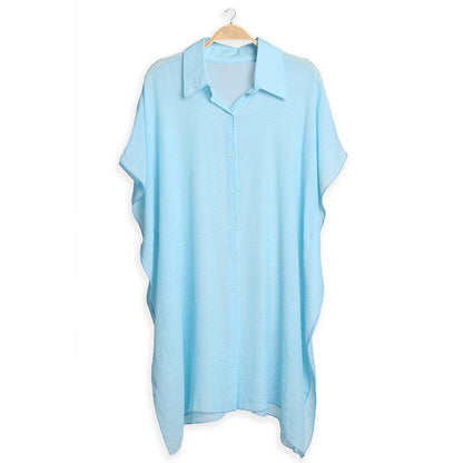 Women's Oversized Long Sleeveless Shirt Cover Up