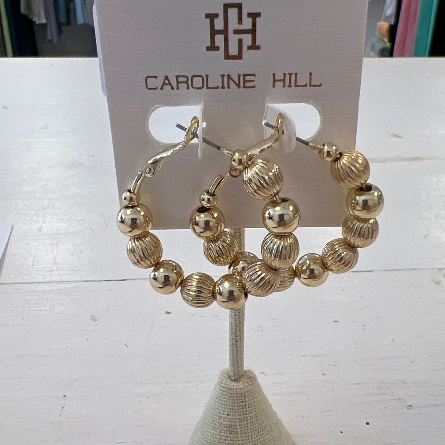 Caroline hill gold beads hoops