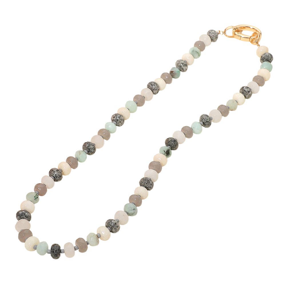 Faceted Pebble Beaded Necklace