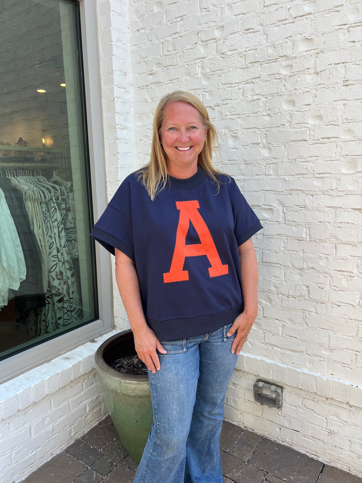 Lettered Oversized Game Day Sweatshirt