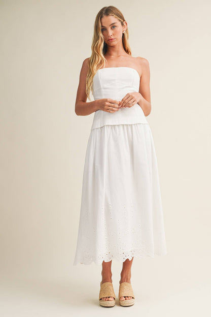 Evelyn Eyelet Hem Dress