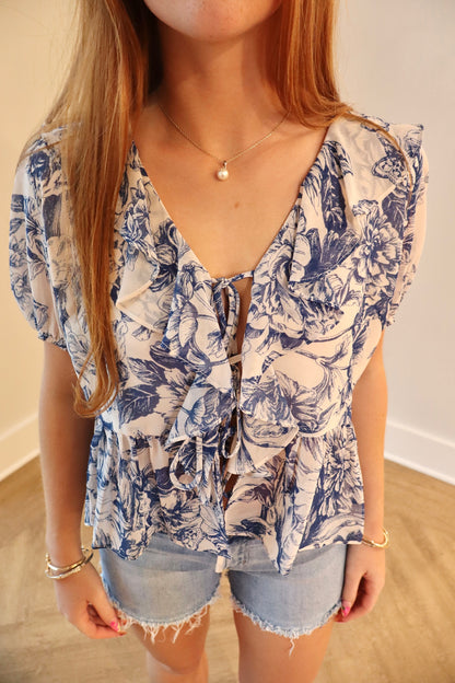 The Bee Ruffle Top