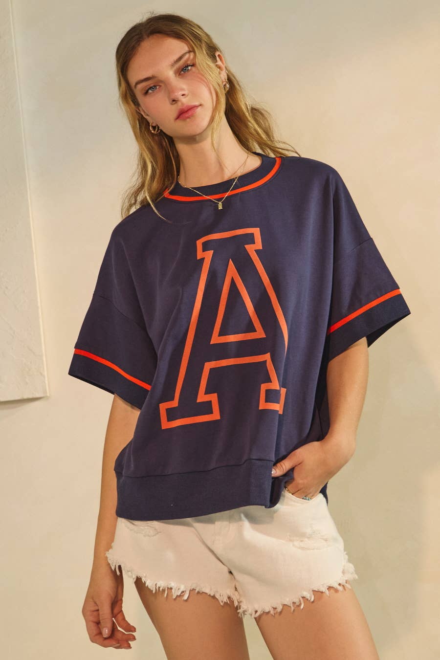 Oversized Game Day Short-Sleeve Sweatshirt