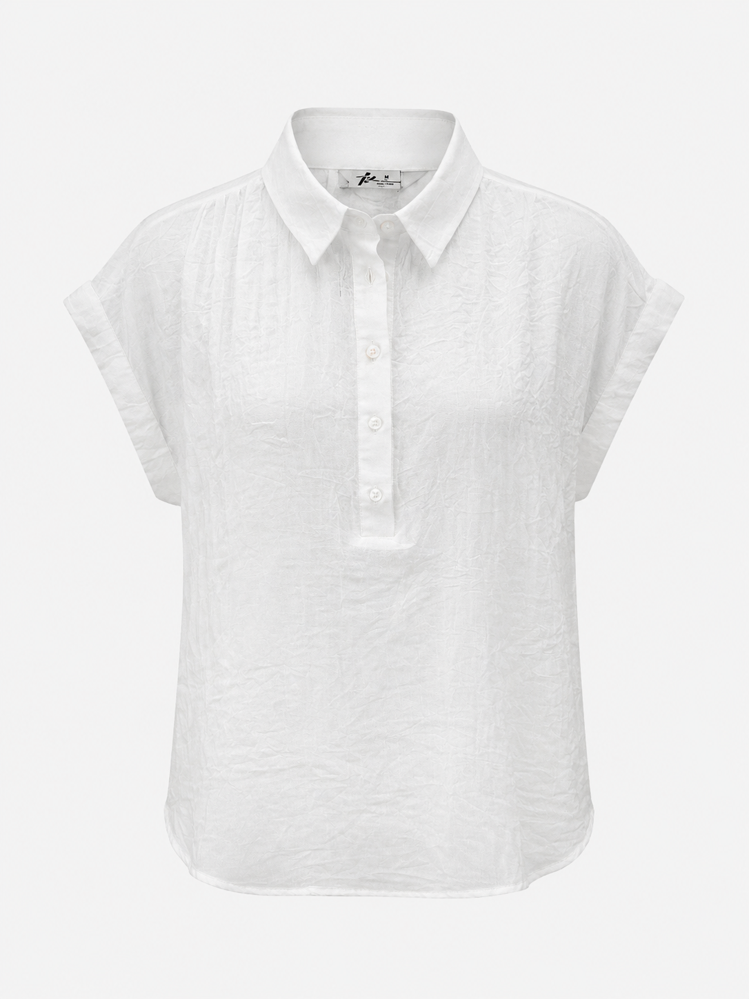Sheer Cotton Short Sleeve Popover Blouse