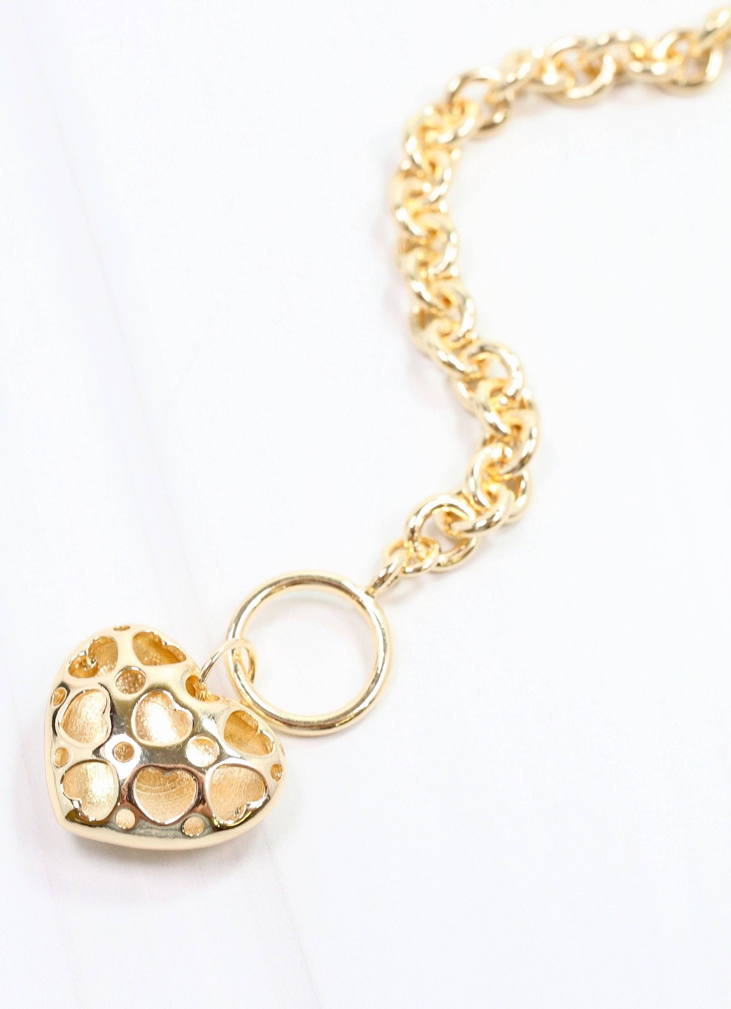 Caroline Hill Huston Heart Bracelet Gold