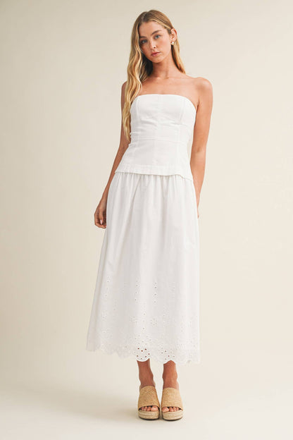 Evelyn Eyelet Hem Dress