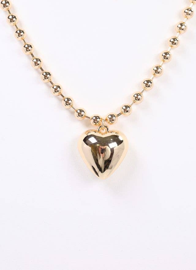 Caroline Hill Betty Ann Heart Necklace Gold