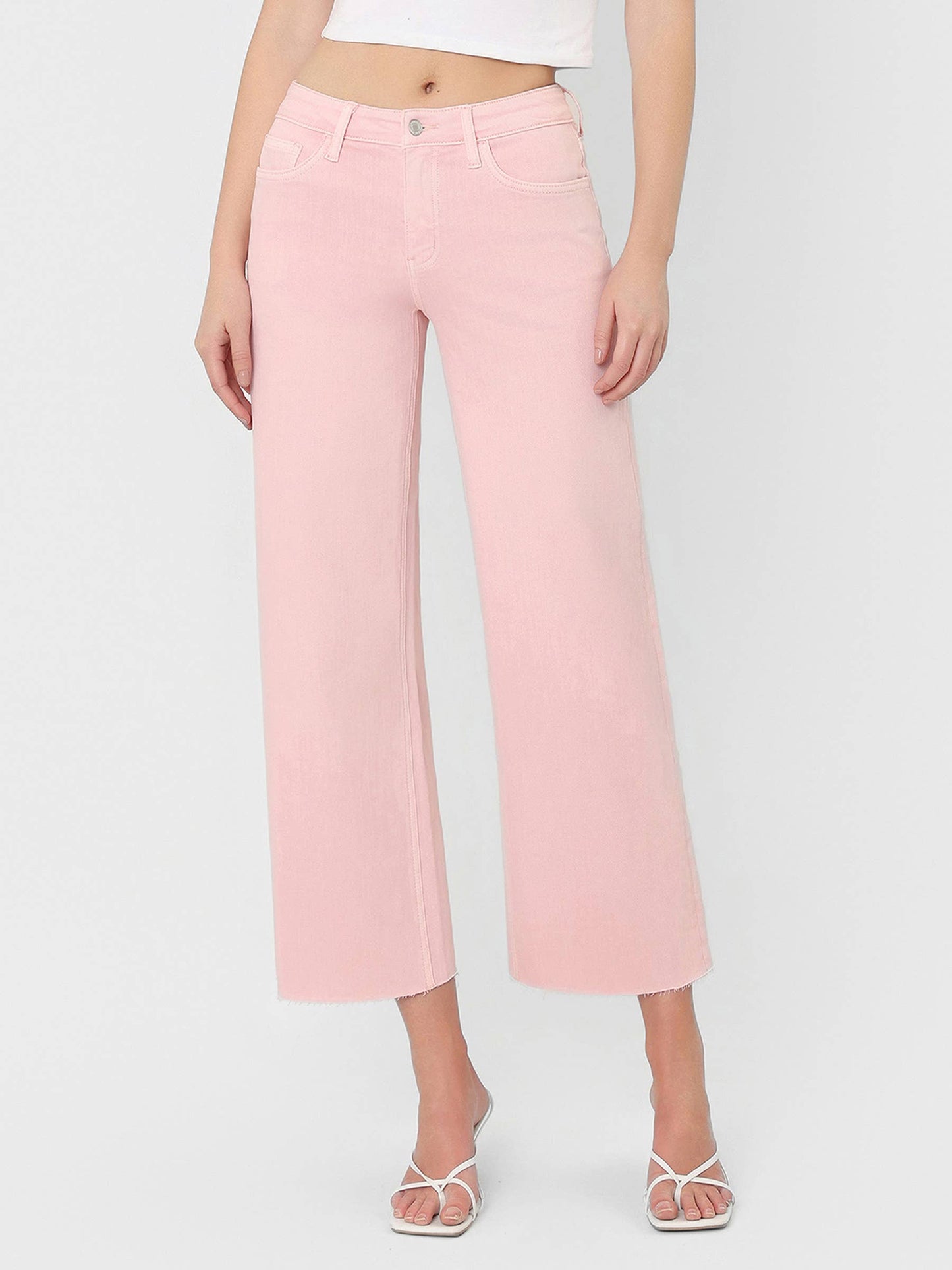 Vervet High Rise Pink Cropped