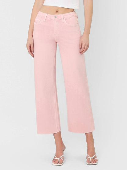 Vervet High Rise Pink Cropped