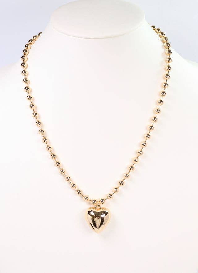 Caroline Hill Betty Ann Heart Necklace Gold