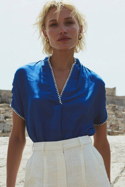 The Whitaker Whipstitch Blouse