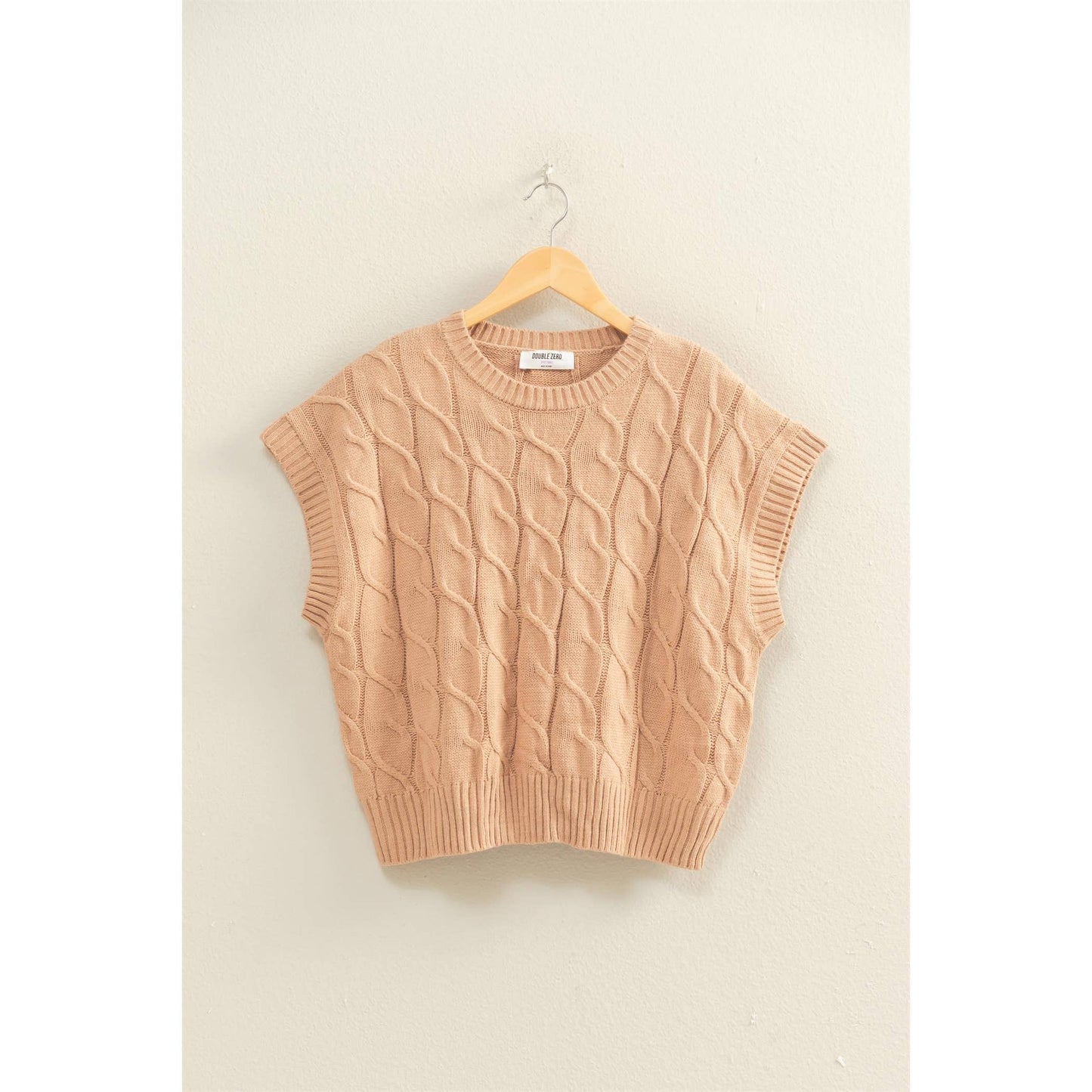 Sleeveless Oversized Cable Knit Sweater Vest