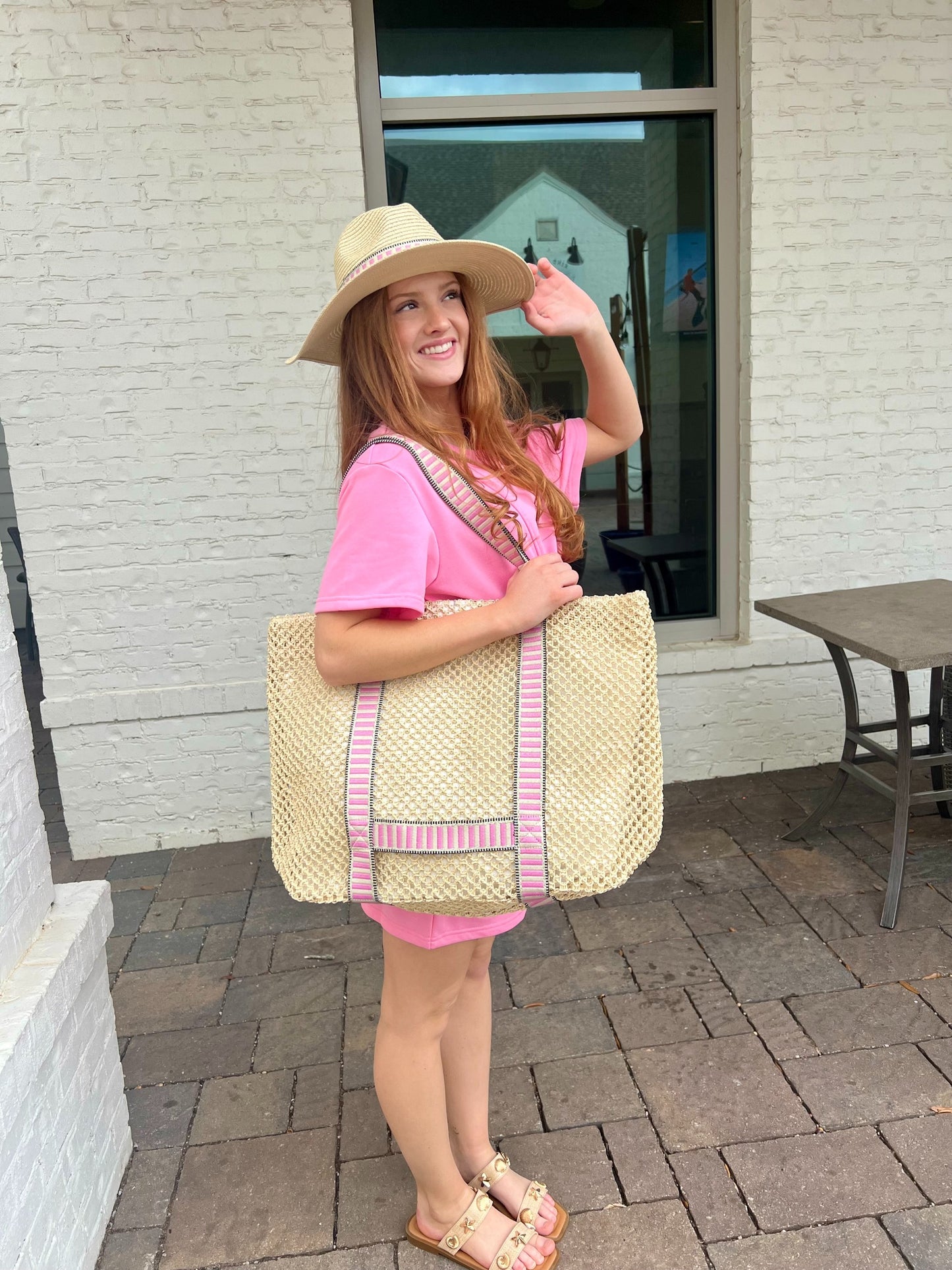 Pink French Terry Dress by Meet me in Santorini