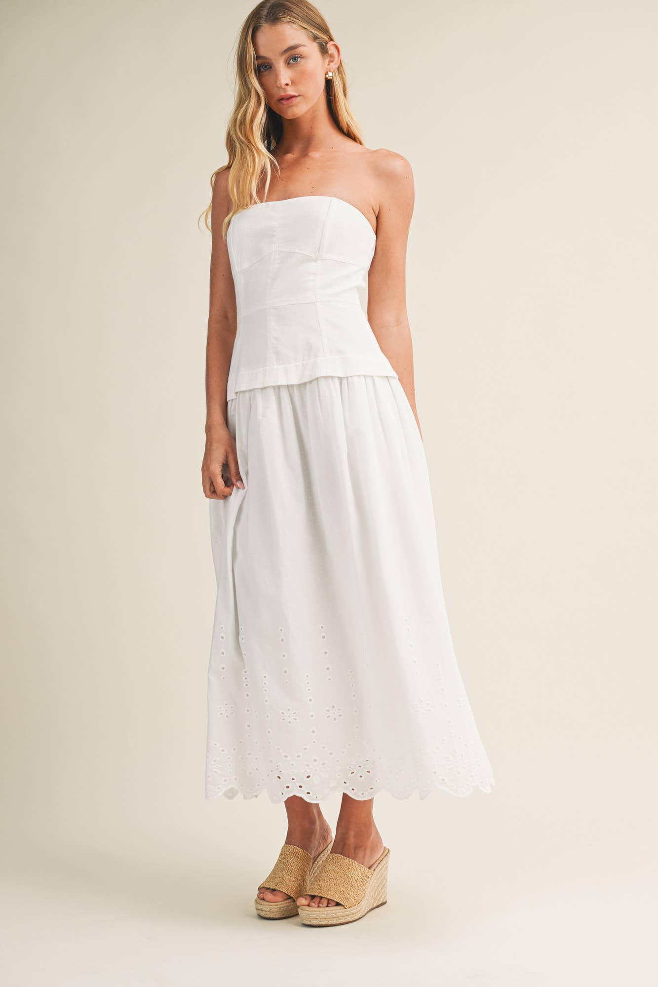 Evelyn Eyelet Hem Dress