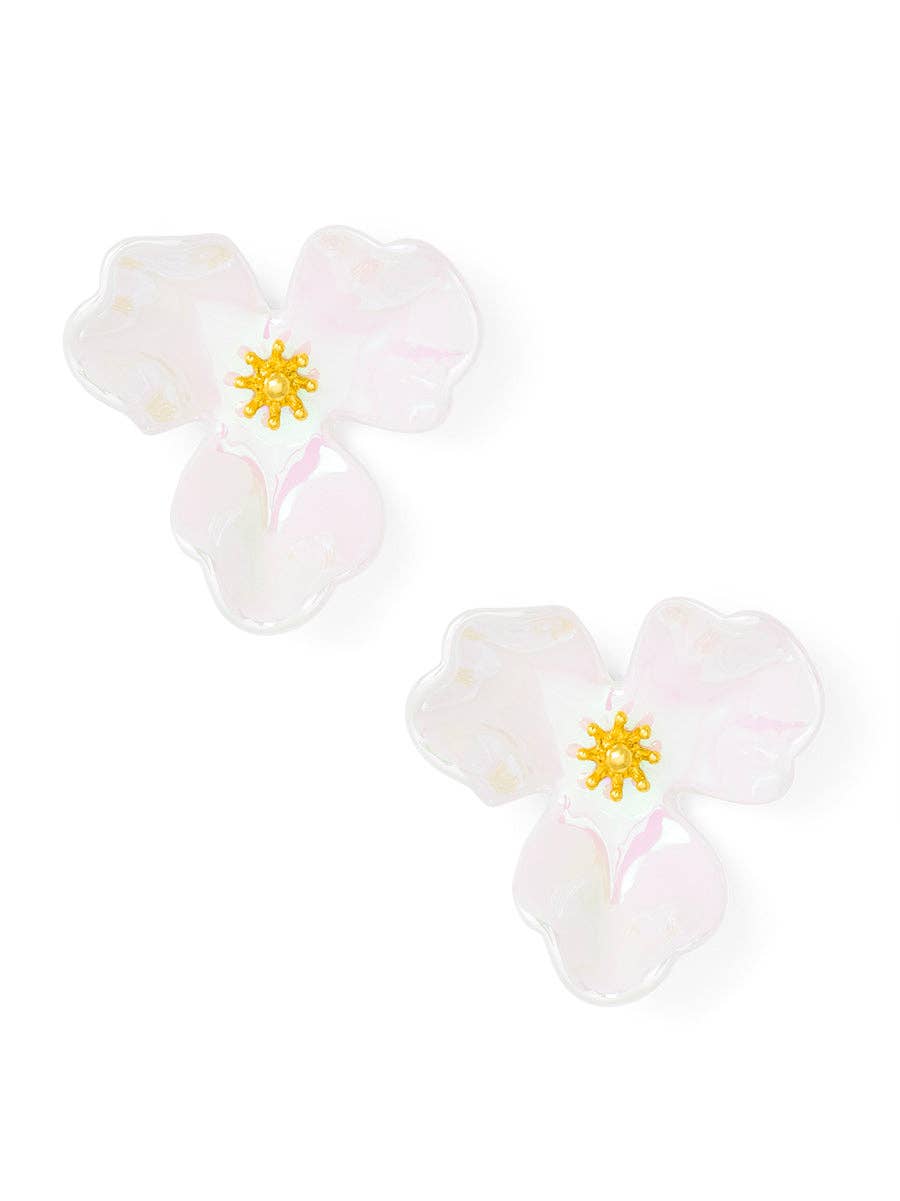 Zenzii Iridescent Resin 3-Petal Stud Earring