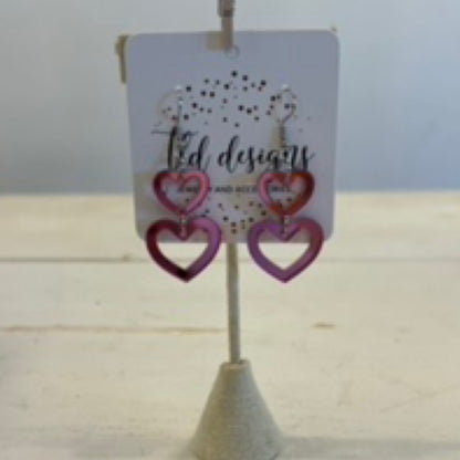 TLD Designs Double Heart Dangles