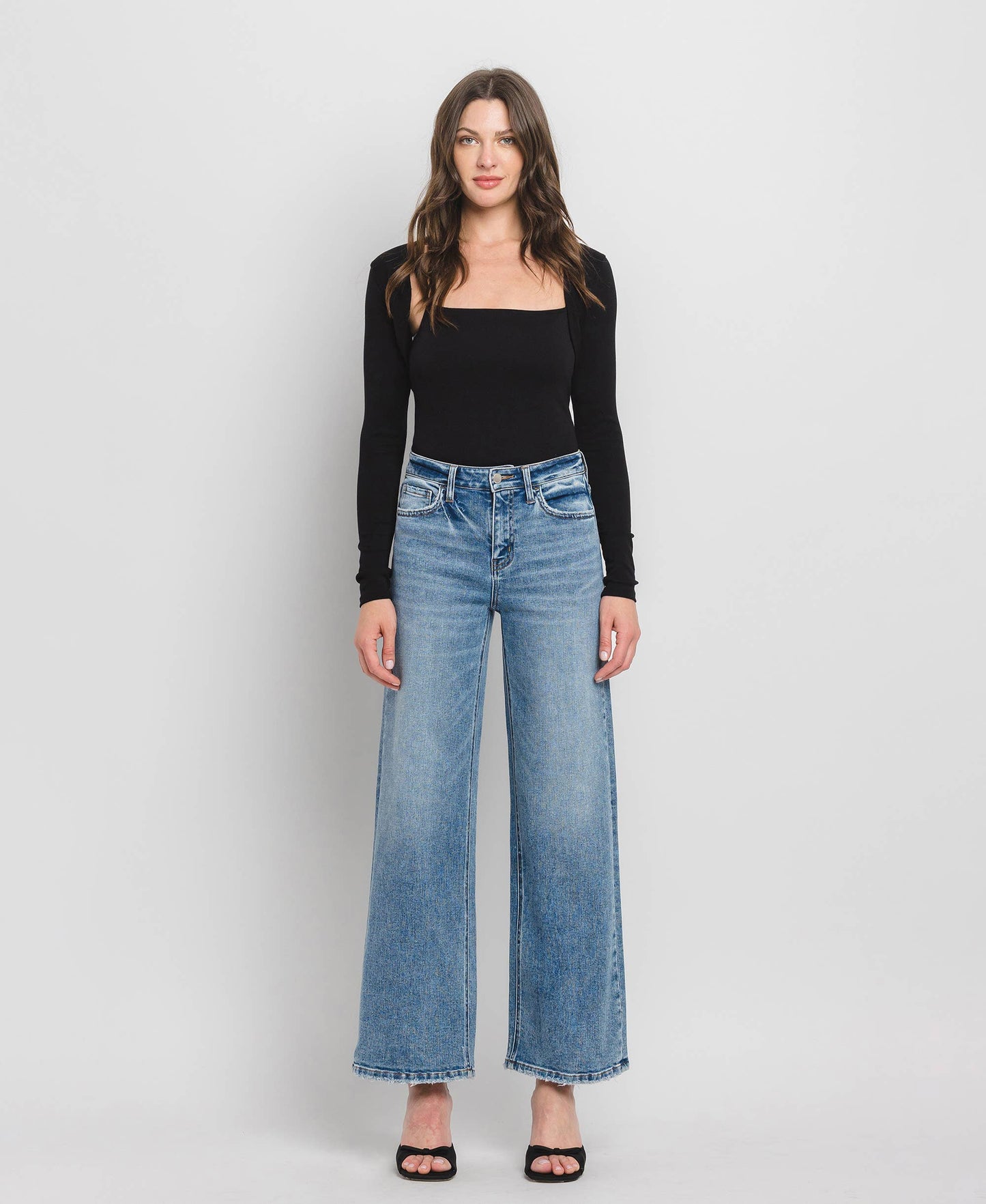 Flying Monkey High Rise Wide Leg Jeans