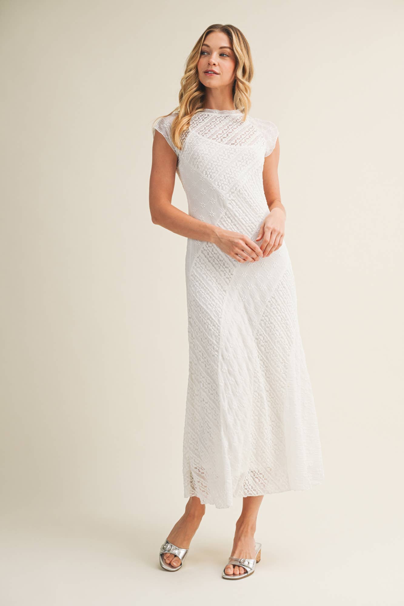 Lora Mixed Lace Dress