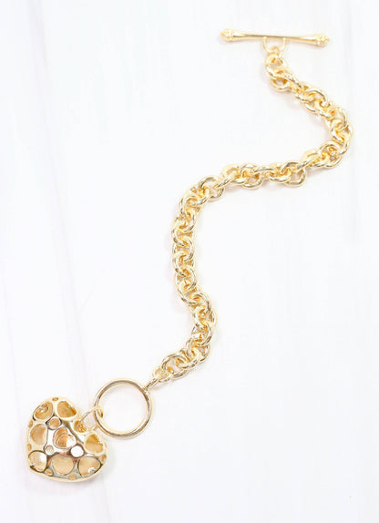 Caroline Hill Huston Heart Bracelet Gold