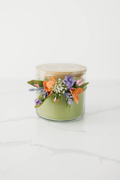 Decorated Candle, MotherDay, Birthday, Spring. Summer