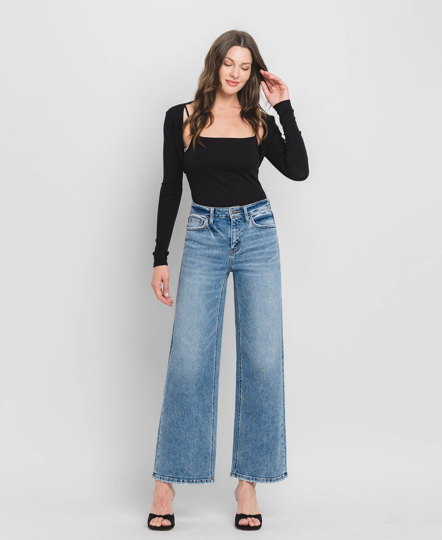 Flying Monkey High Rise Wide Leg Jeans