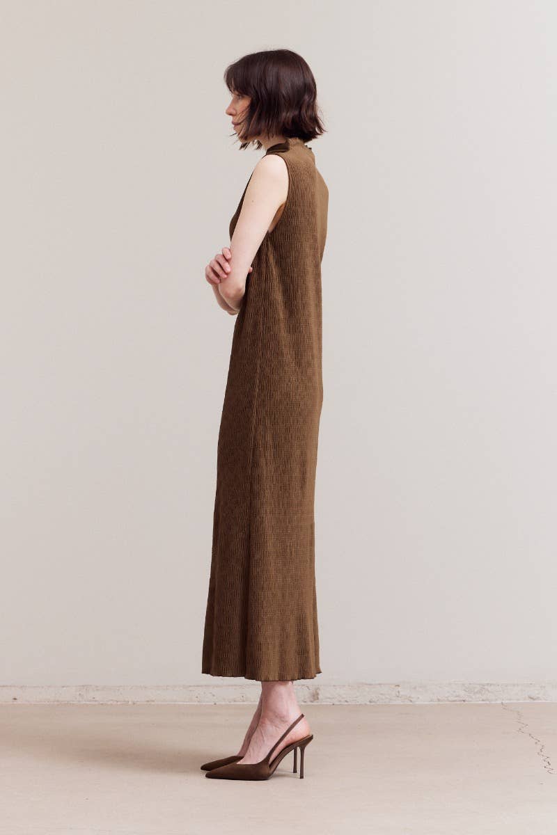 Crinkled Velvet Dress