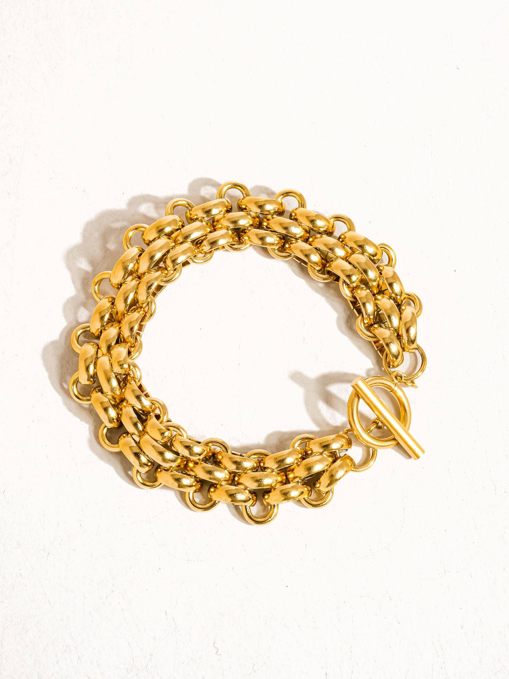 gold weave bracelet
