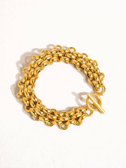 gold weave bracelet