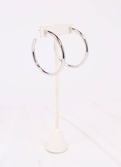 Arden Satin Hoop Earring SILVER