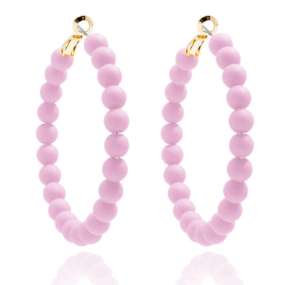 Zenzii Matte Beaded Hoop Earring