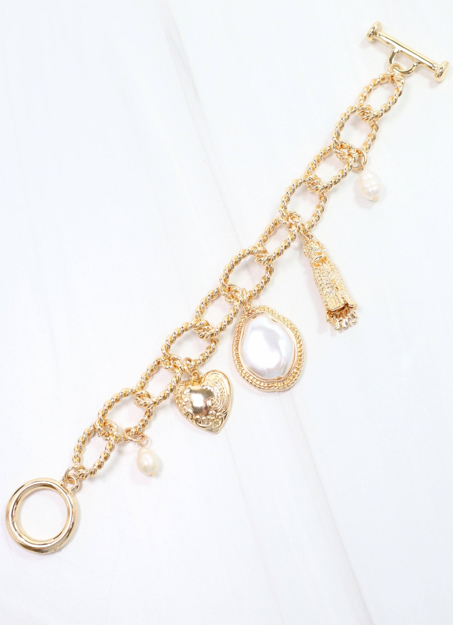 Caroline Hill Gemma Charm Bracelet Gold