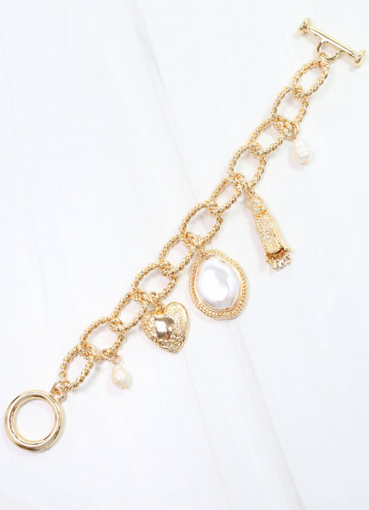 Caroline Hill Gemma Charm Bracelet Gold