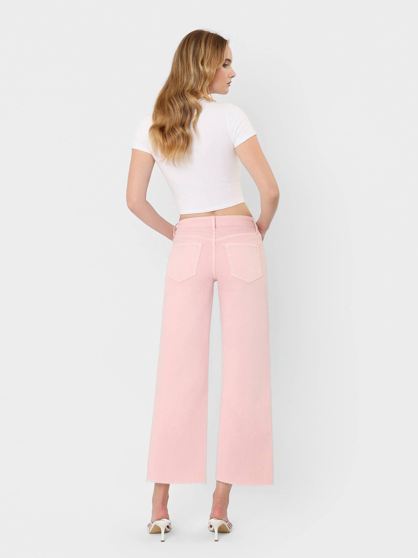 Vervet High Rise Pink Cropped