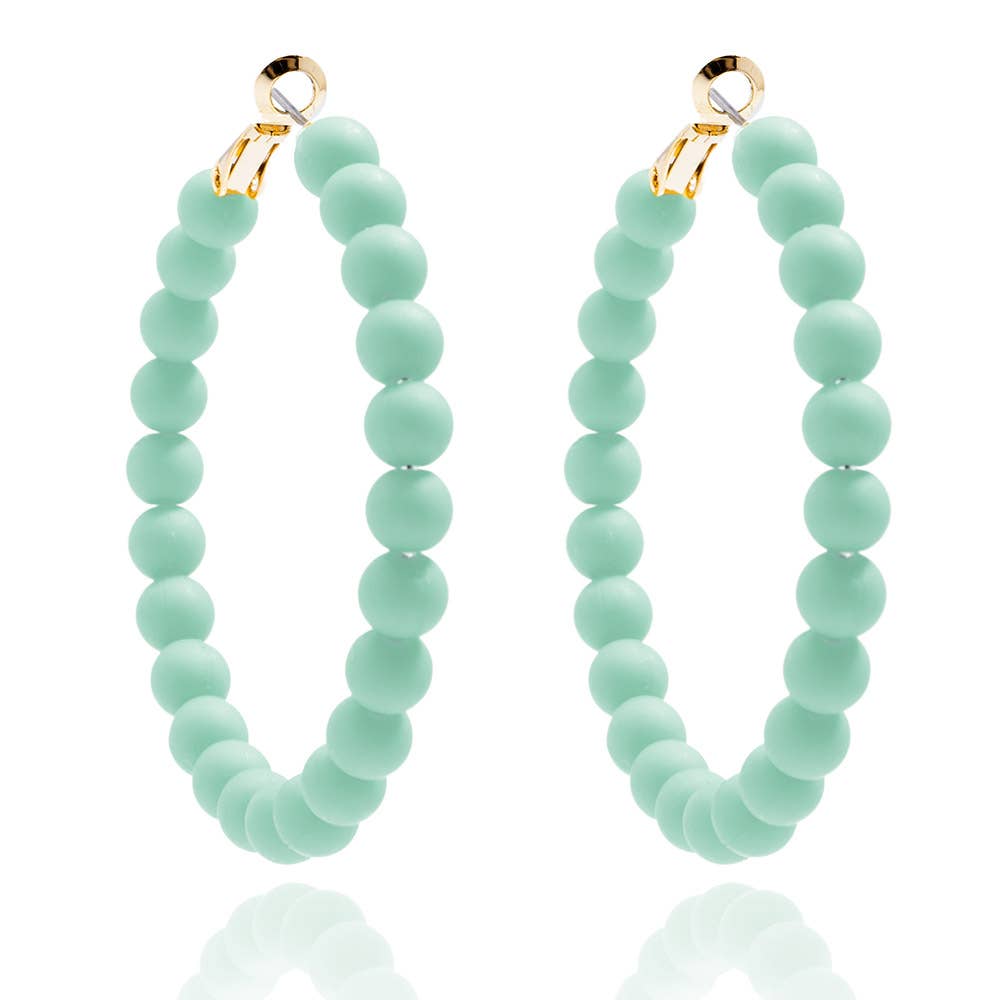 Zenzii Matte Beaded Hoop Earring