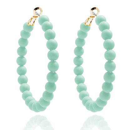 Zenzii Matte Beaded Hoop Earring