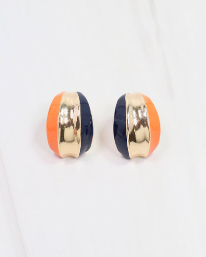Penney Hoop Earring Navy Orange