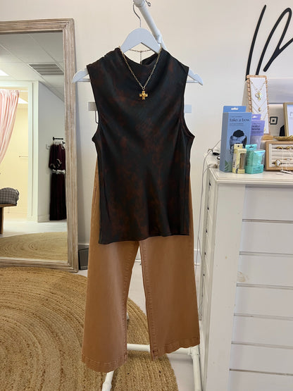 Shirred Satin Top