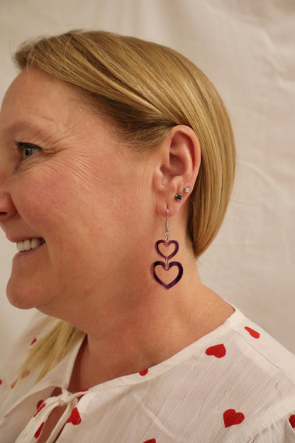 TLD Designs Double Heart Dangles