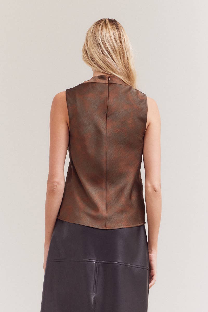 Shirred Satin Top